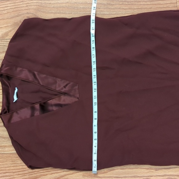 Vince chocolate brown sleeveless shift dress, fully lined with side-slit hem, L - Picture 2 of 5